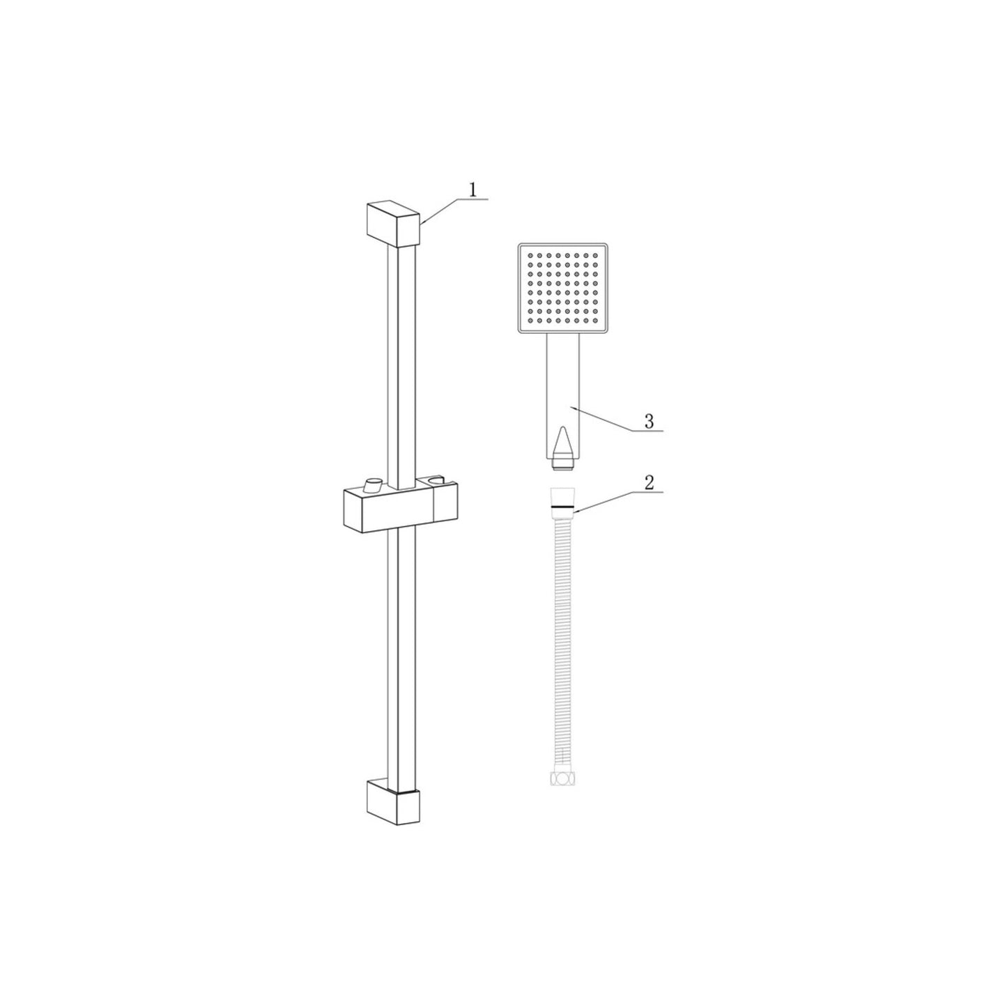 Square Slider Rail Kit & Single Mode Handset