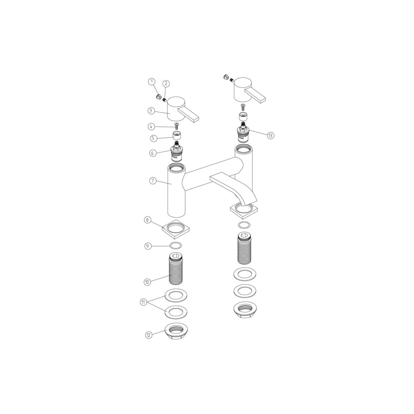 Forio Bath Filler - Chrome