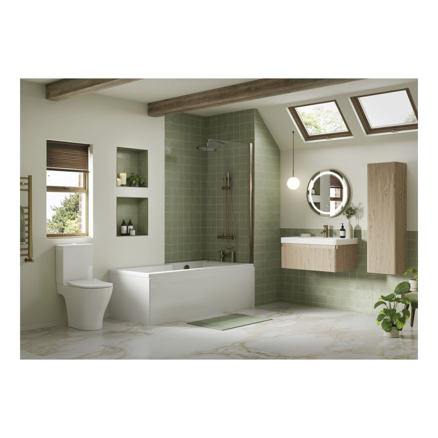 Mirelle 350mm Wall Hung 1 Door Tall Unit - Textured Oak