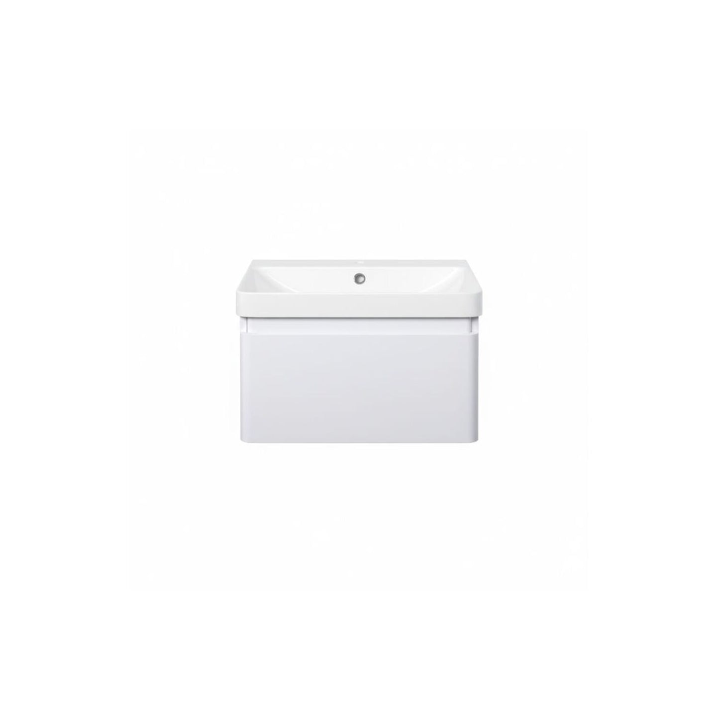 Cavaya 605mm Wall Hung 1 Drawer Basin Unit & Basin - Matt White