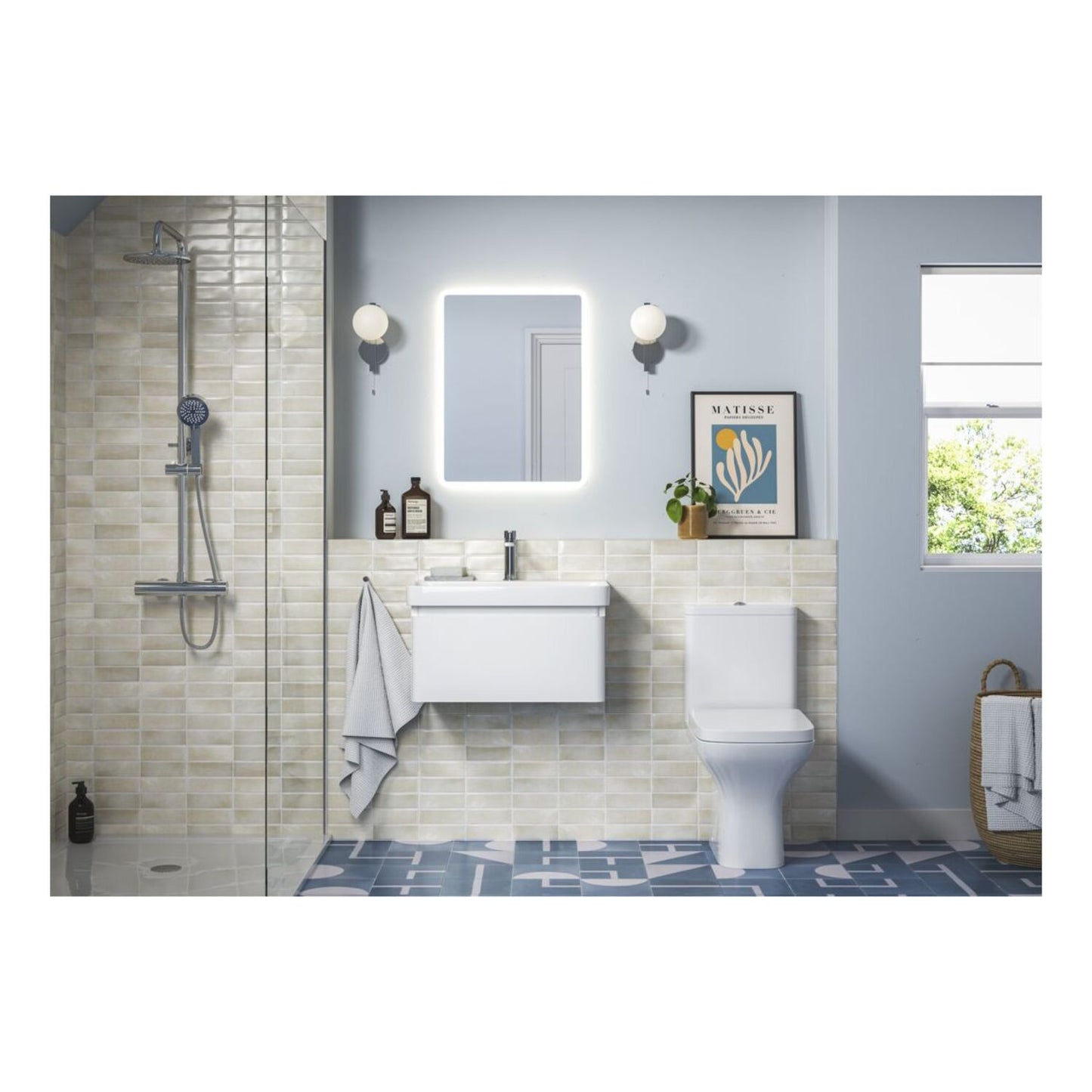 Cavaya 605mm Wall Hung 1 Drawer Basin Unit & Basin - Matt White