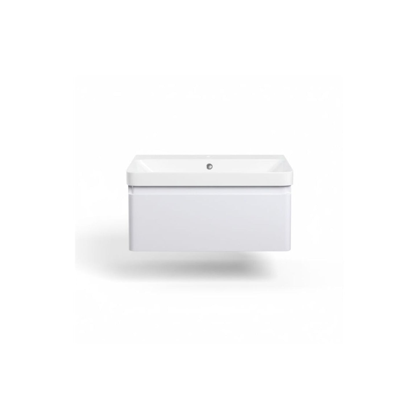 Cavaya 805mm Wall Hung 1 Drawer Basin Unit & Basin - Matt White