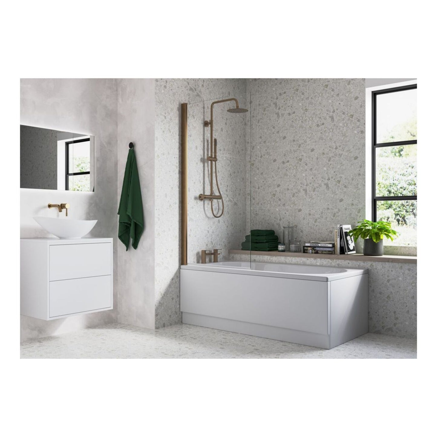 Single Straight Bath Screen (6mm)