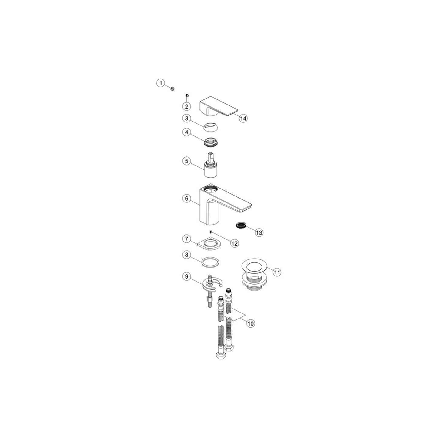 Dorell Cloakroom Basin Mixer & Waste
