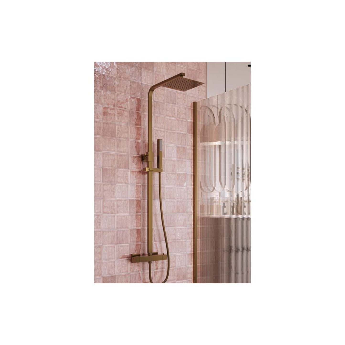 Delvyn Square Thermostatic Bar Mixer W/Riser Kit