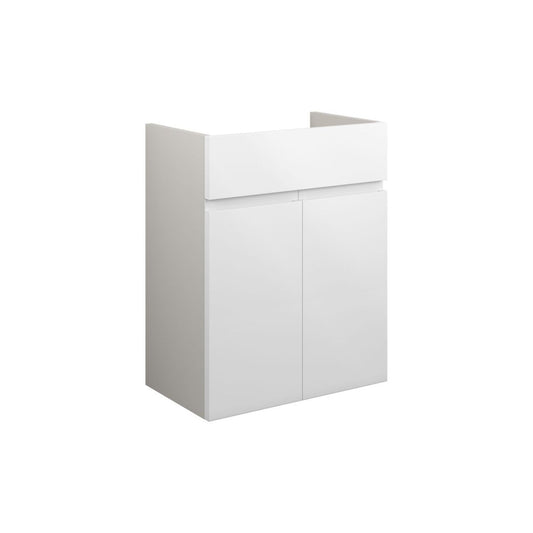Evara 500mm Standard Basin Unit - White Gloss (Grey Cab)