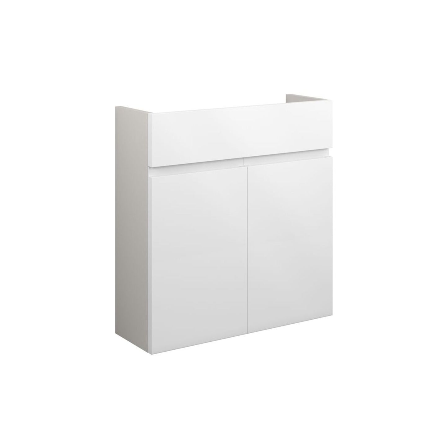 Evara 600mm Slim Basin Unit - White Gloss (Grey Cab)