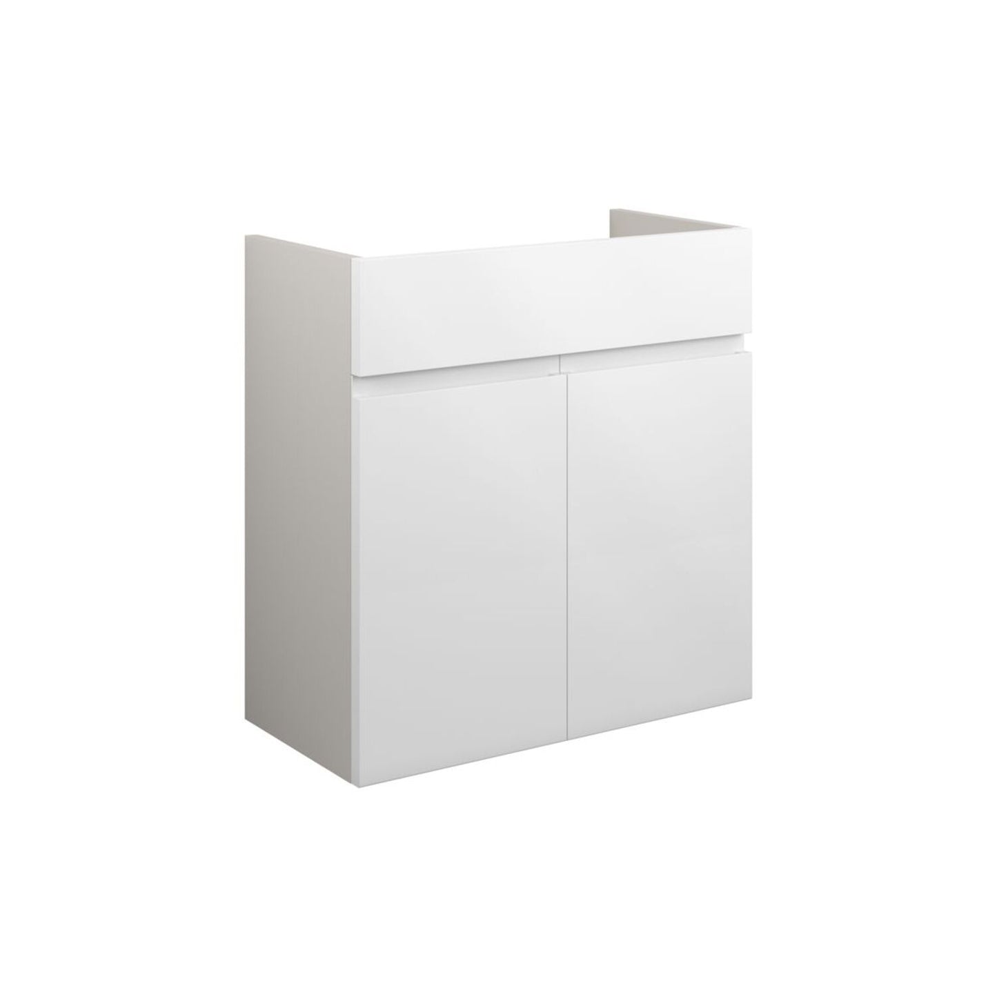 Evara 600mm Standard Basin Unit - White Gloss (Grey Cab)