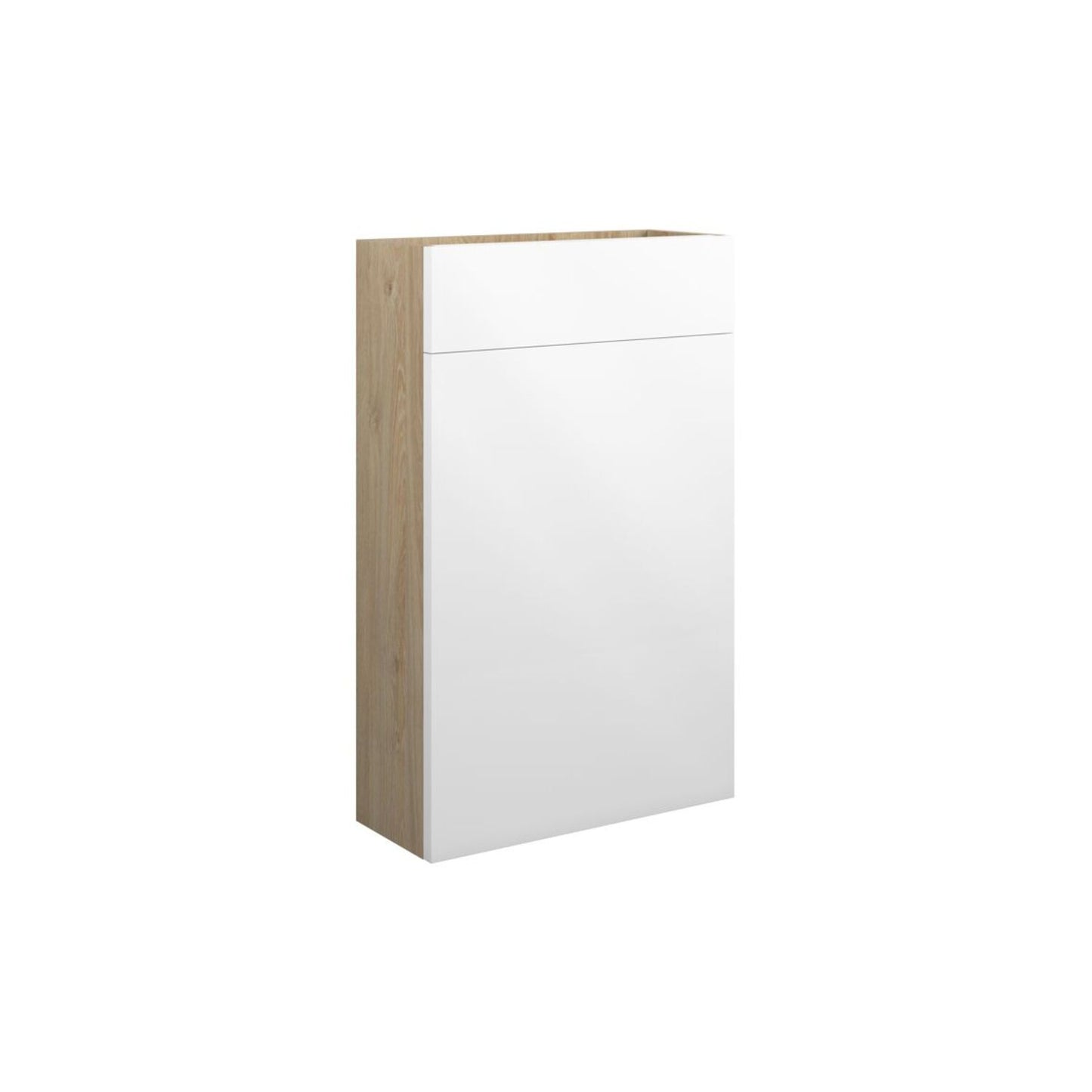 Evara 500mm Slim WC Unit - White Gloss (Oak Cab)