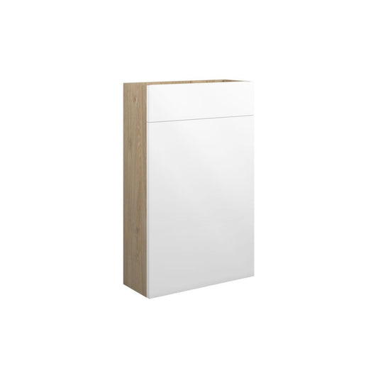 Evara 500mm Slim WC Unit - White Gloss (Oak Cab)