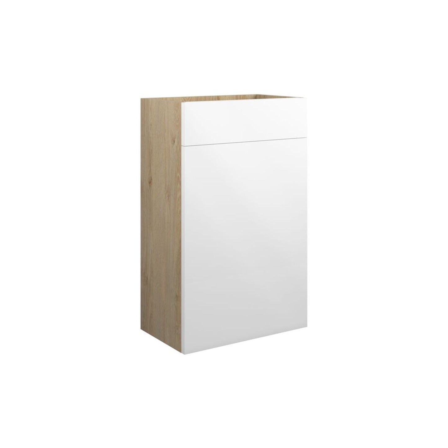 Evara 500mm Standard WC Unit - White Gloss (Oak Cab)