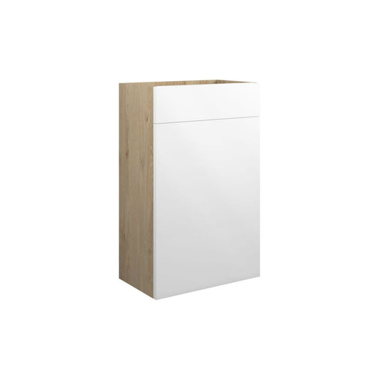Evara 500mm Standard WC Unit - White Gloss (Oak Cab)