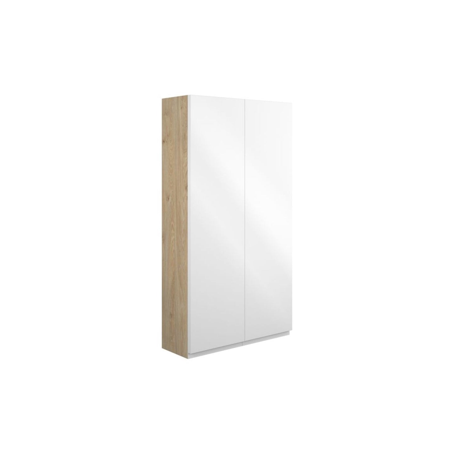 Evara 600mm Slim 2 Door Storage Unit - White Gloss (Oak Cab)