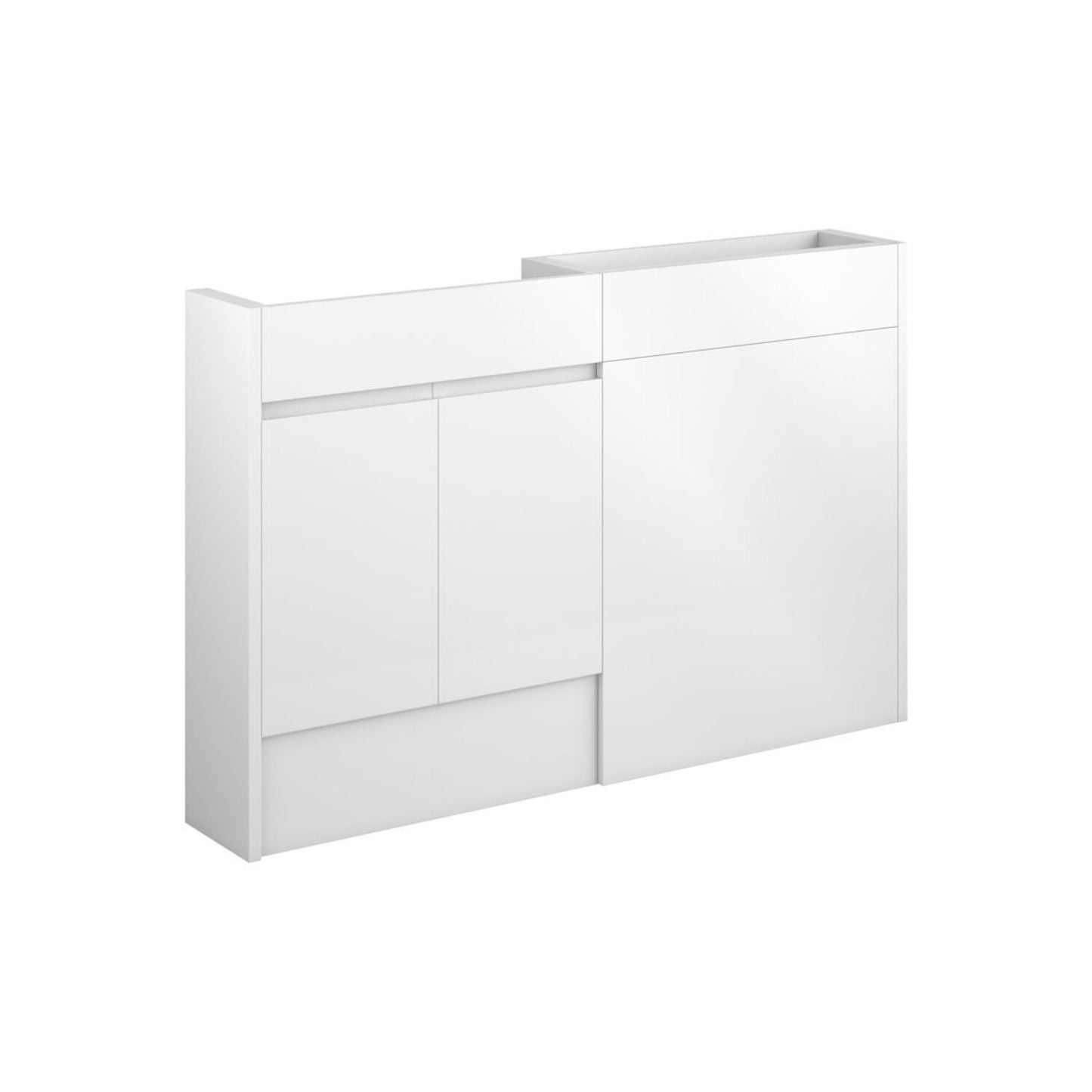 Evara 1236mm Slim Basin & WC Unit Pack - White Gloss (Grey Cab)