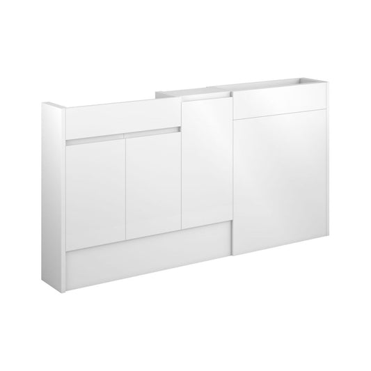 Evara 1536mm Slim Basin WC & 1 Door Unit Pack - White Gloss (Grey Cab)