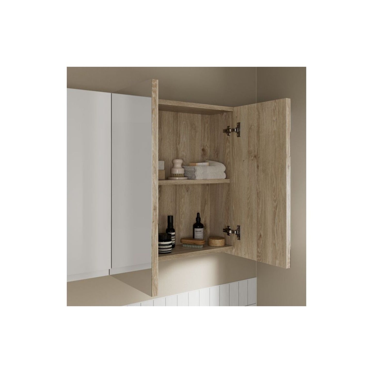 Evara 1536mm Standard Basin WC & 3 Drawer Unit Pack - White Gloss (Oak Cab)