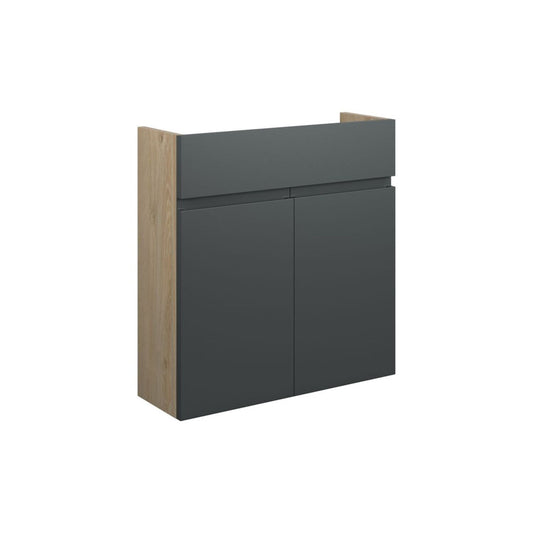 Evara 600mm Slim Basin Unit - Matt Graphite Grey (Oak Cab)
