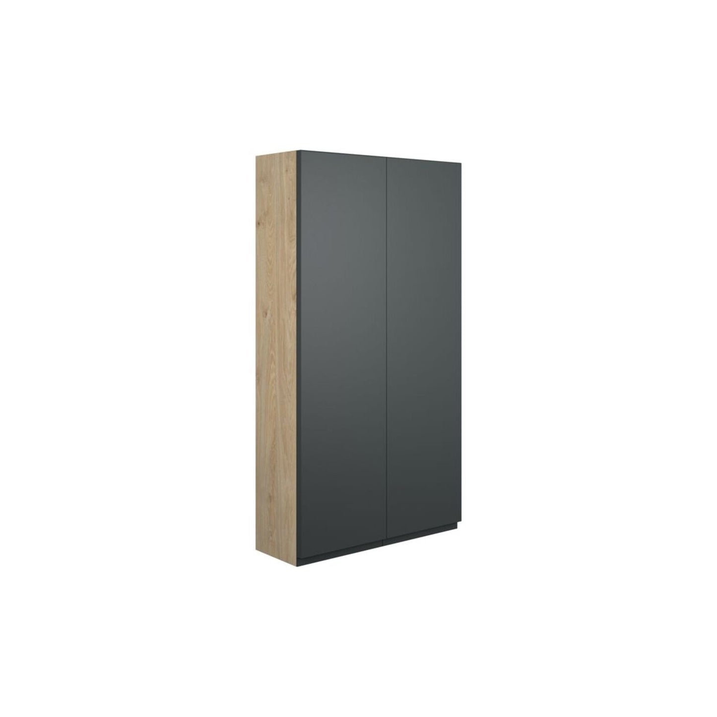 Evara 600mm Slim 2 Door Storage Unit - Matt Graphite Grey (Oak Cab)