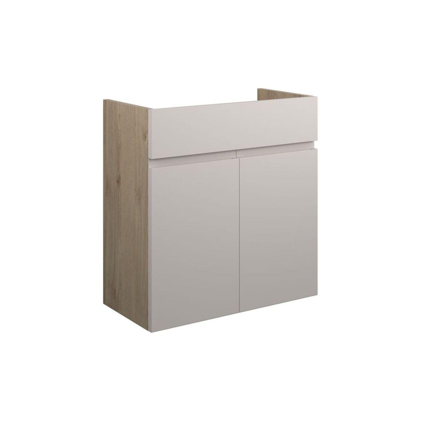 Evara 600mm Standard Basin Unit - Matt Dove Grey (Oak Cab)