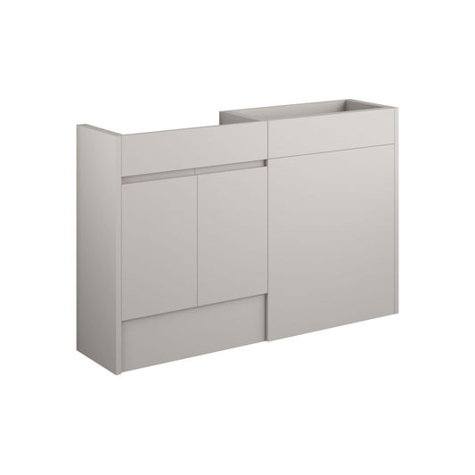 Evara 1236mm Standard Basin & WC Unit Pack - Matt Dove Grey (Grey Cab)
