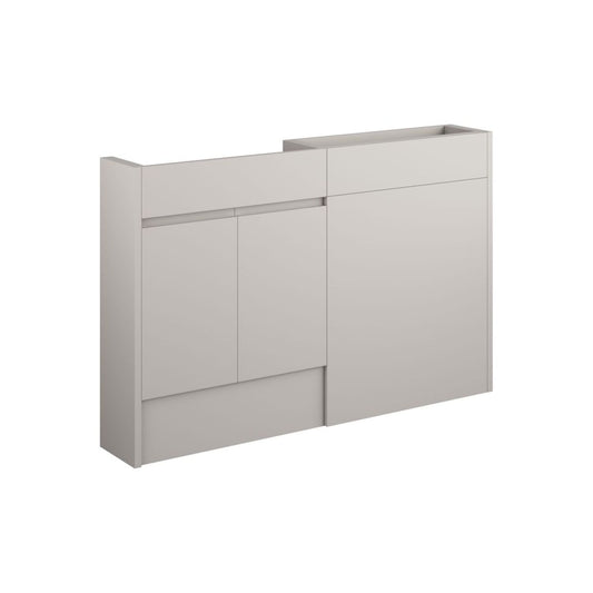 Evara 1236mm Slim Basin & WC Unit Pack - Matt Dove Grey (Grey Cab)