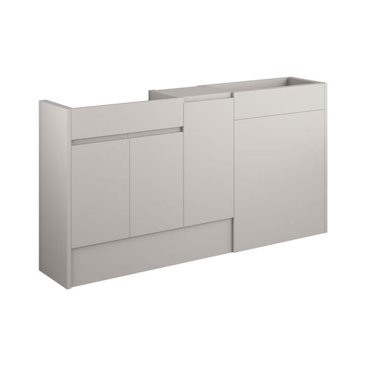 Evara 1536mm Standard Basin WC & 1 Door Unit Pack - Matt Dove Grey (Grey Cab)