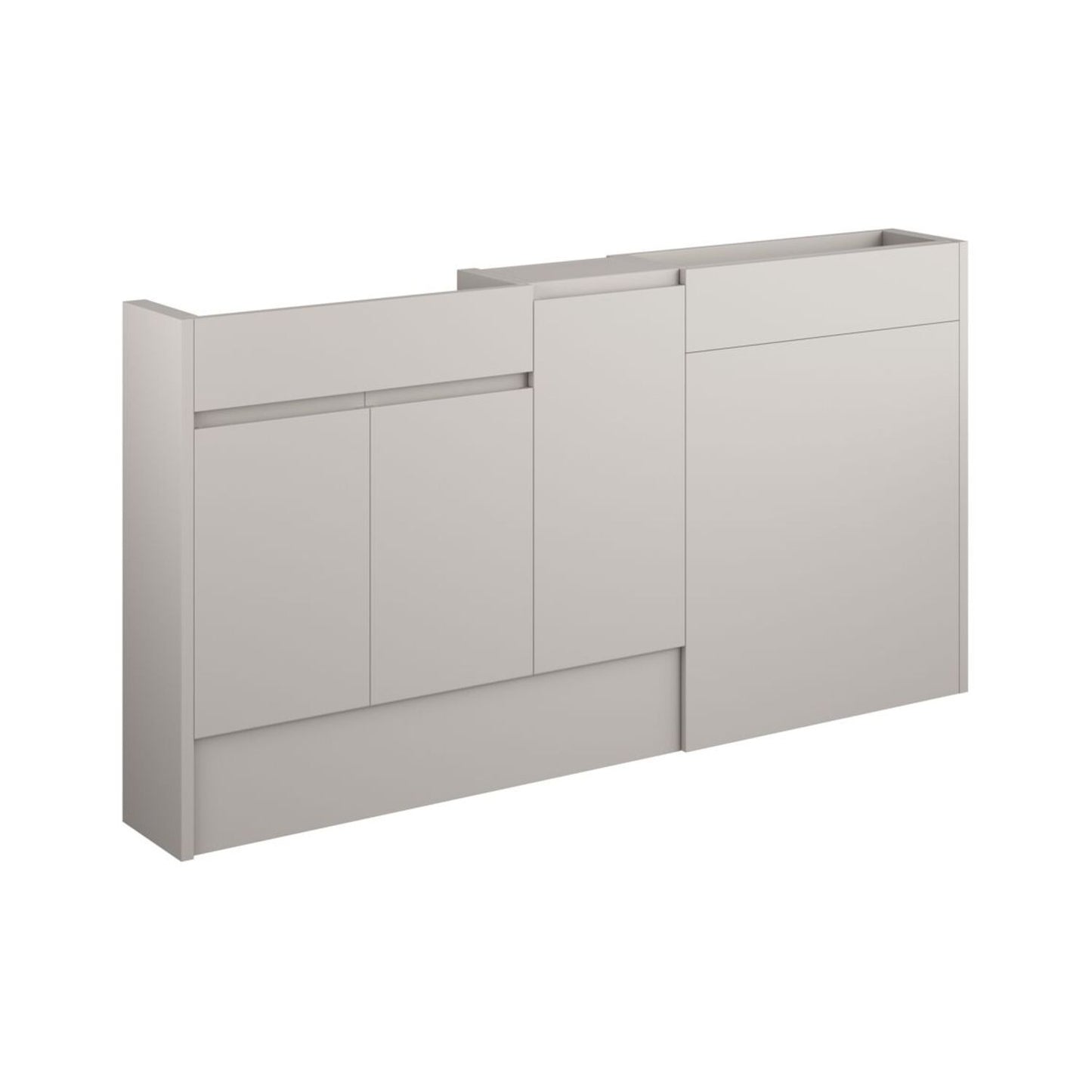Evara 1536mm Slim Basin WC & 1 Door Unit Pack - Matt Dove Grey (Oak Cab)