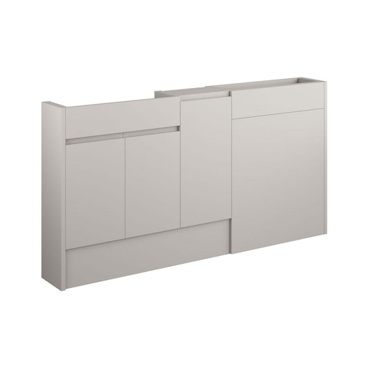 Evara 1536mm Slim Basin WC & 1 Door Unit Pack - Matt Dove Grey (Oak Cab)