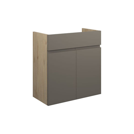 Evara 600mm Standard Basin Unit - Matt Stone (Oak Cab)