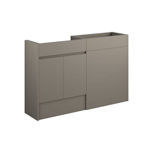 Evara 1236mm Standard Basin & WC Unit Pack - Matt Stone (Grey Cab)