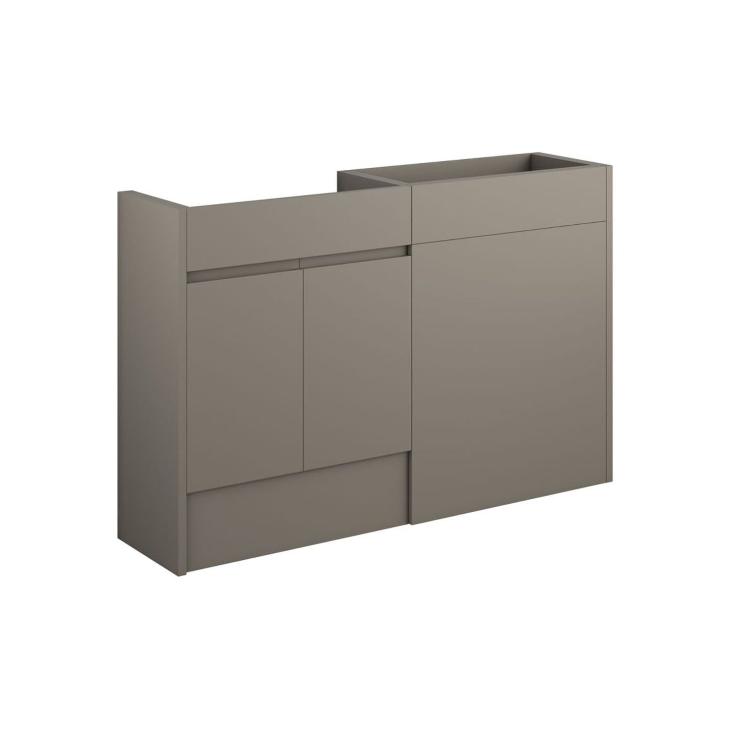 Evara 1236mm Standard Basin & WC Unit Pack - Matt Stone (Oak Cab)