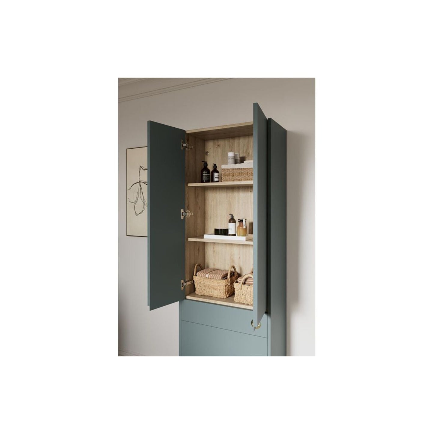 Evara 300mm Slim Base Unit - Matt Green Camo (Grey Cab)