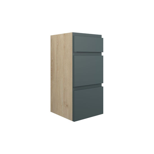 Evara 300mm Standard 3 Drawer Unit - Matt Green Camo (Oak Cab)