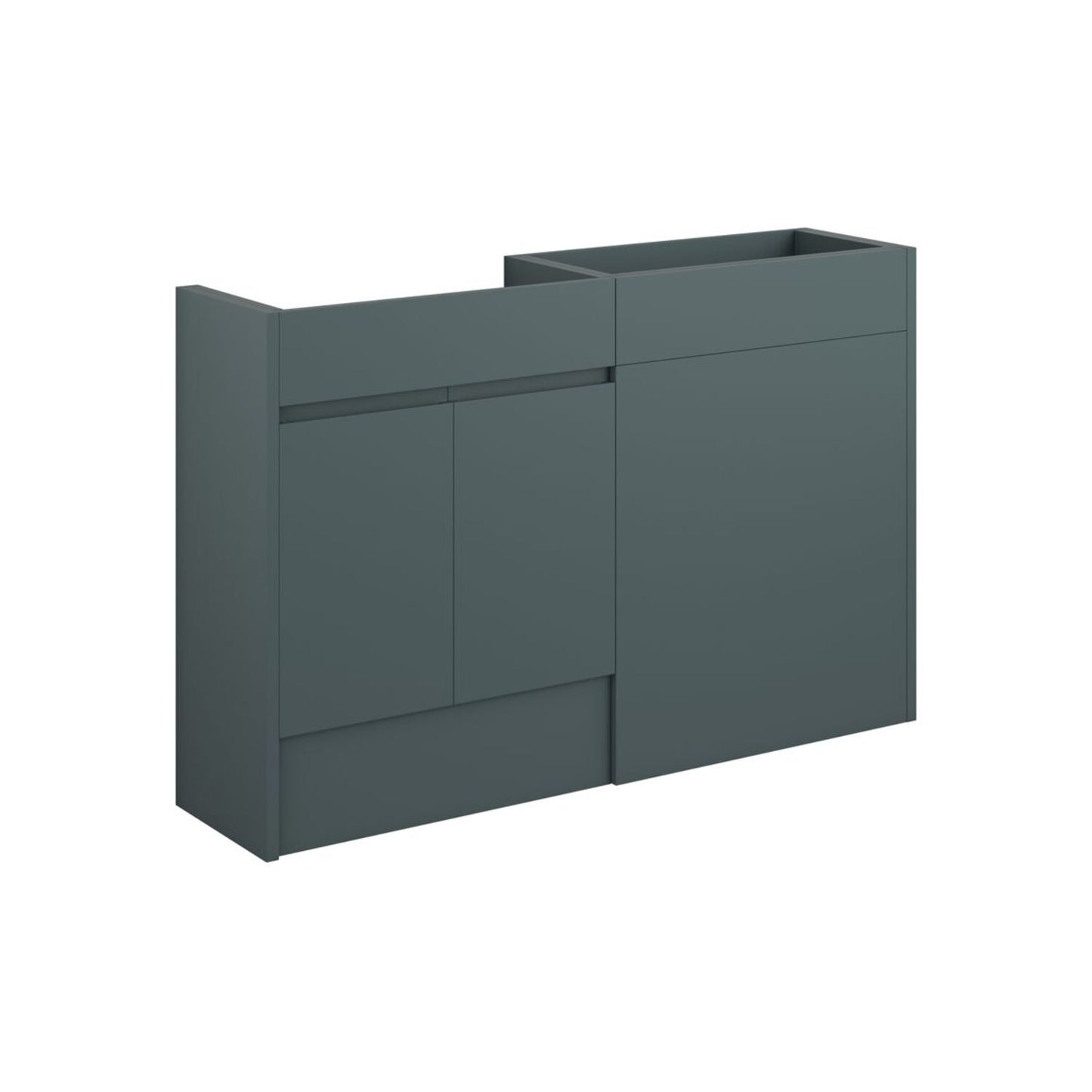 Evara 1236mm Standard Basin & WC Unit Pack - Matt Green Camo (Oak Cab)