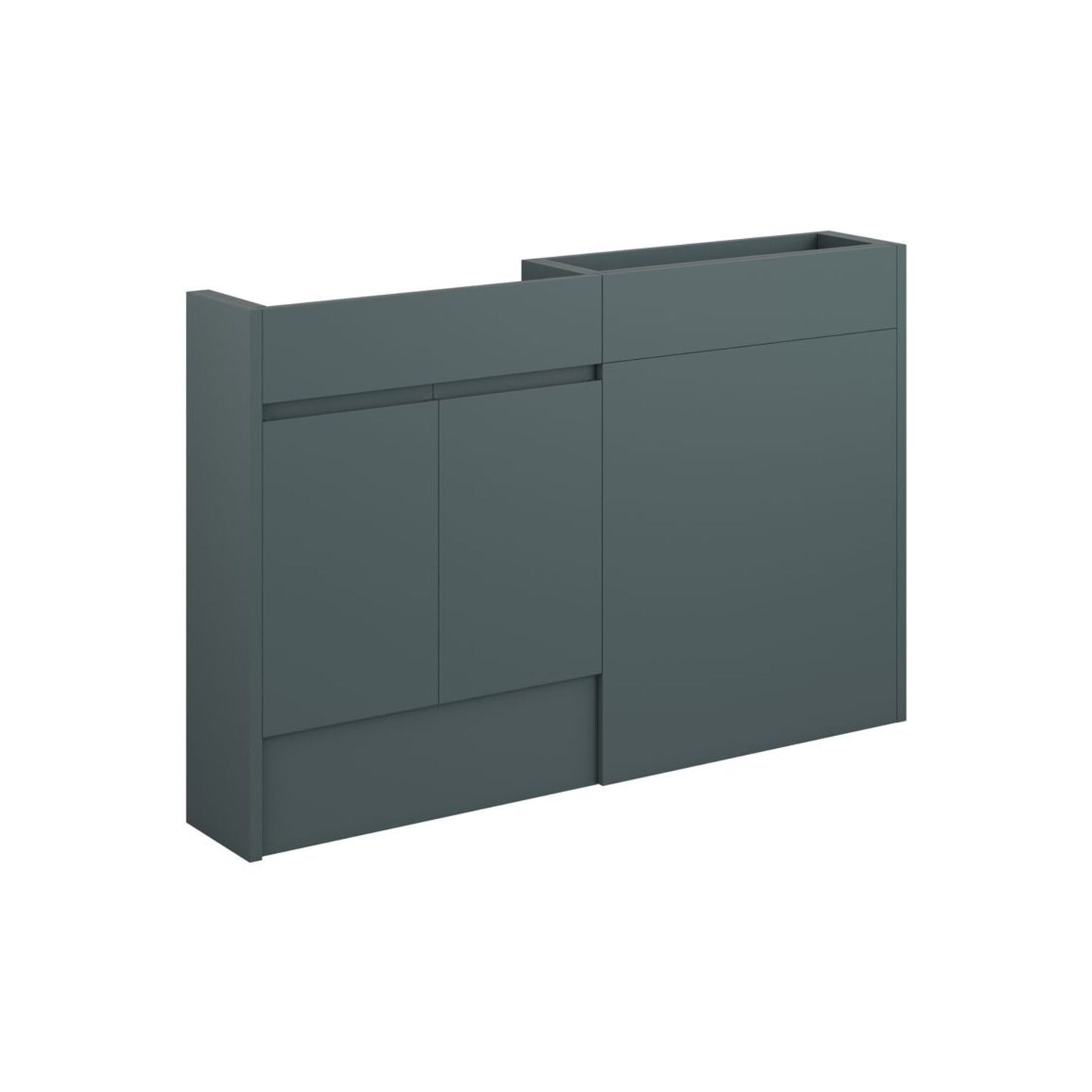 Evara 1236mm Slim Basin & WC Unit Pack - Matt Green Camo (Grey Cab)