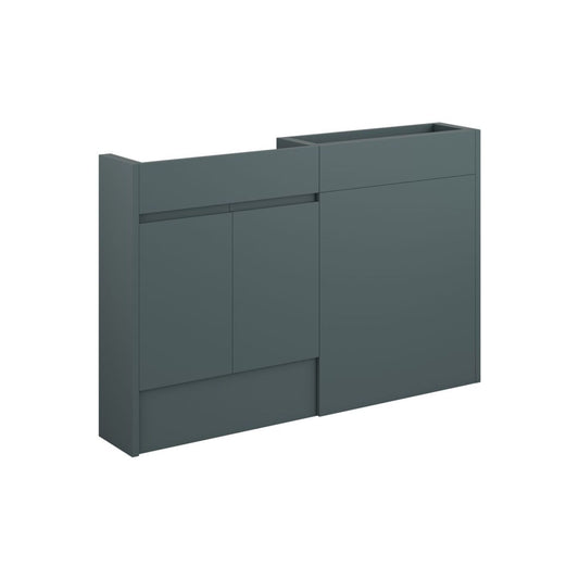 Evara 1236mm Slim Basin & WC Unit Pack - Matt Green Camo (Grey Cab)
