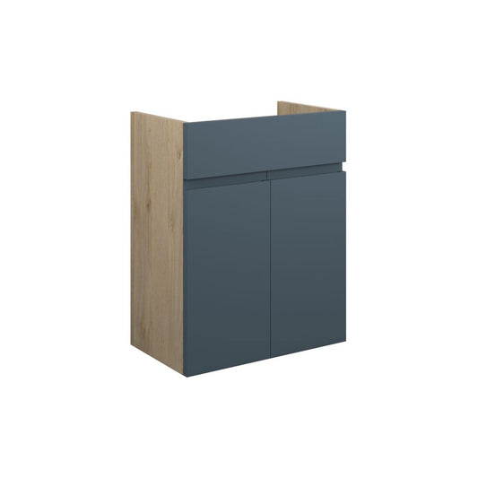 Evara 500mm Standard Basin Unit - Matt Arley Blue (Oak Cab)