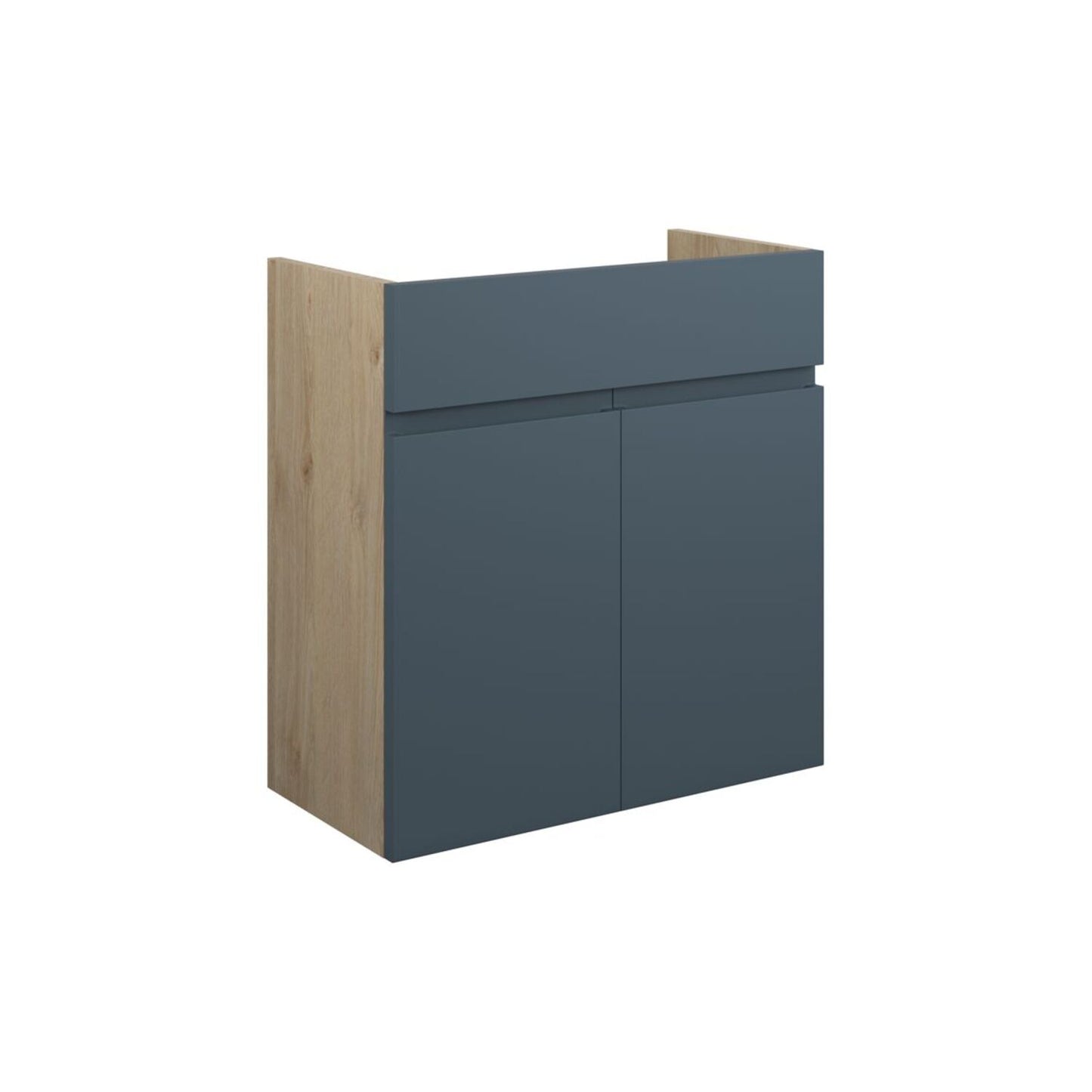 Evara 600mm Standard Basin Unit - Matt Arley Blue (Oak Cab)
