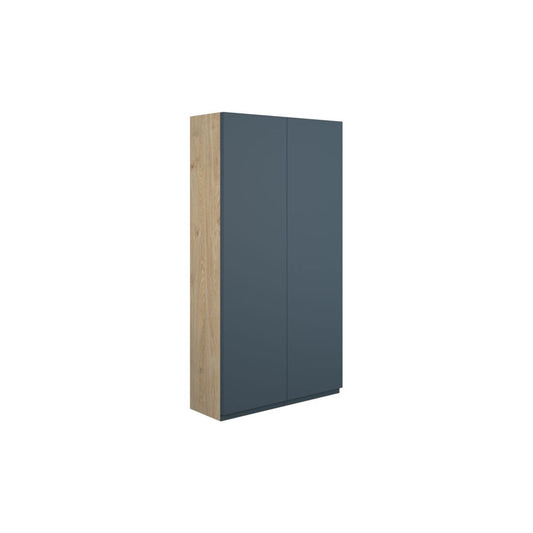Evara 600mm Slim 2 Door Storage Unit - Matt Arley Blue (Oak Cab)