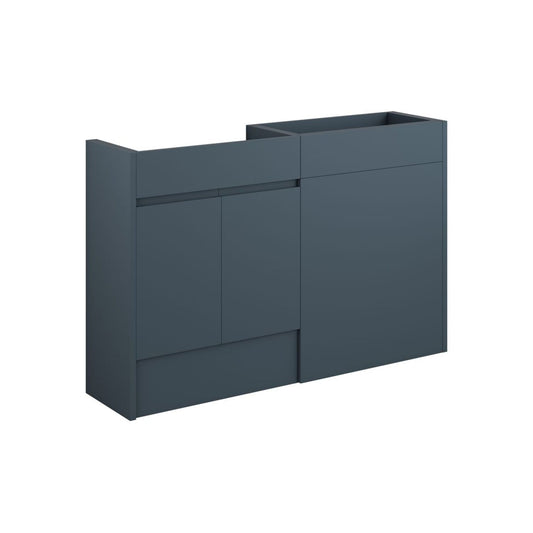Evara 1236mm Standard Basin & WC Unit Pack - Matt Arley Blue (Grey Cab)