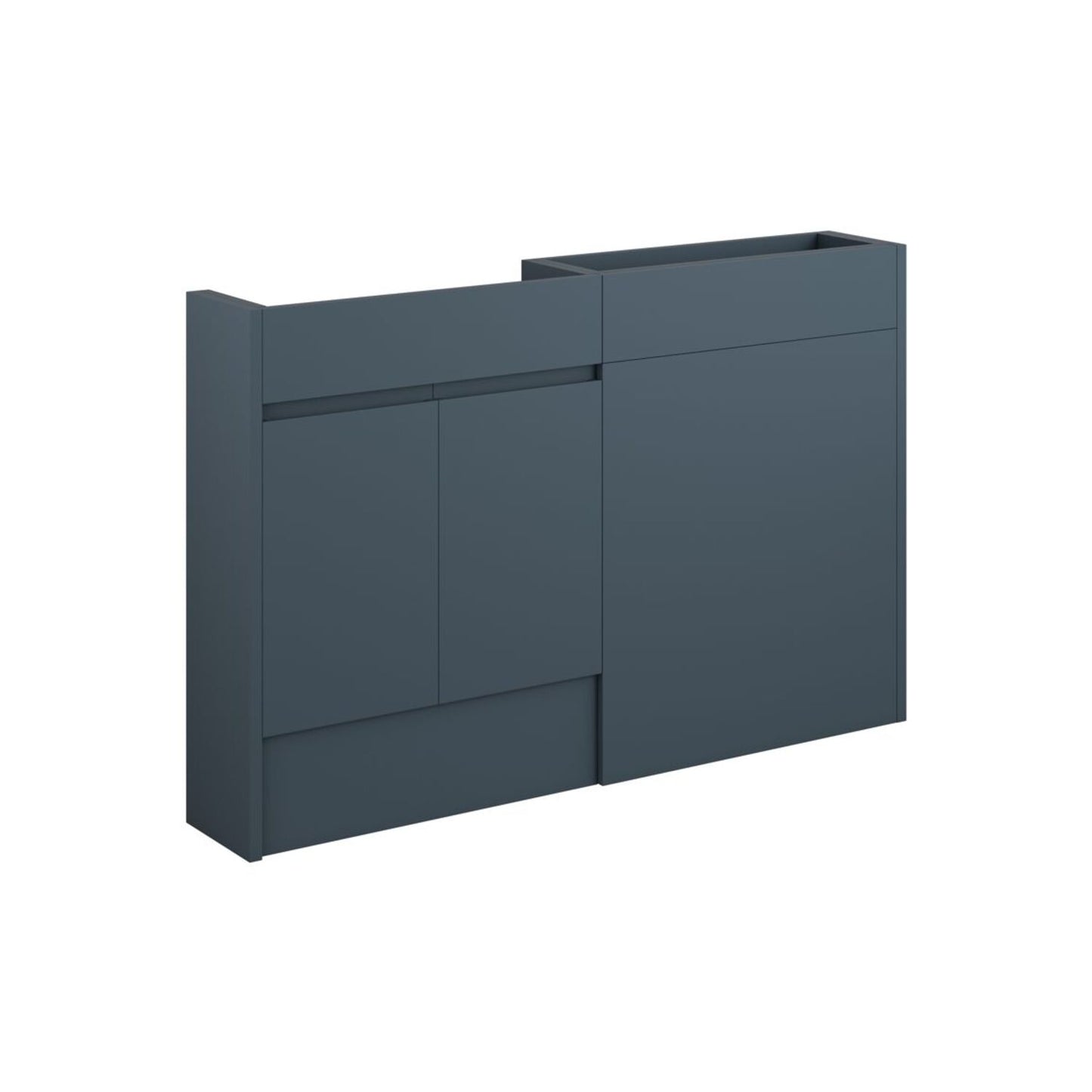 Evara 1236mm Slim Basin & WC Unit Pack - Matt Arley Blue (Grey Cab)