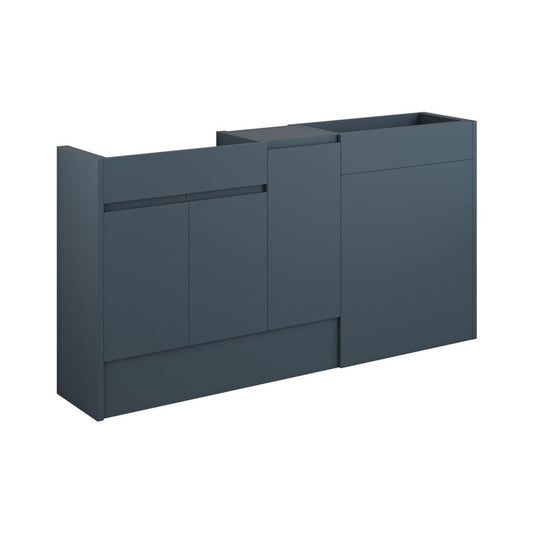 Evara 1536mm Standard Basin WC & 1 Door Unit Pack - Matt Arley Blue (Grey Cab)