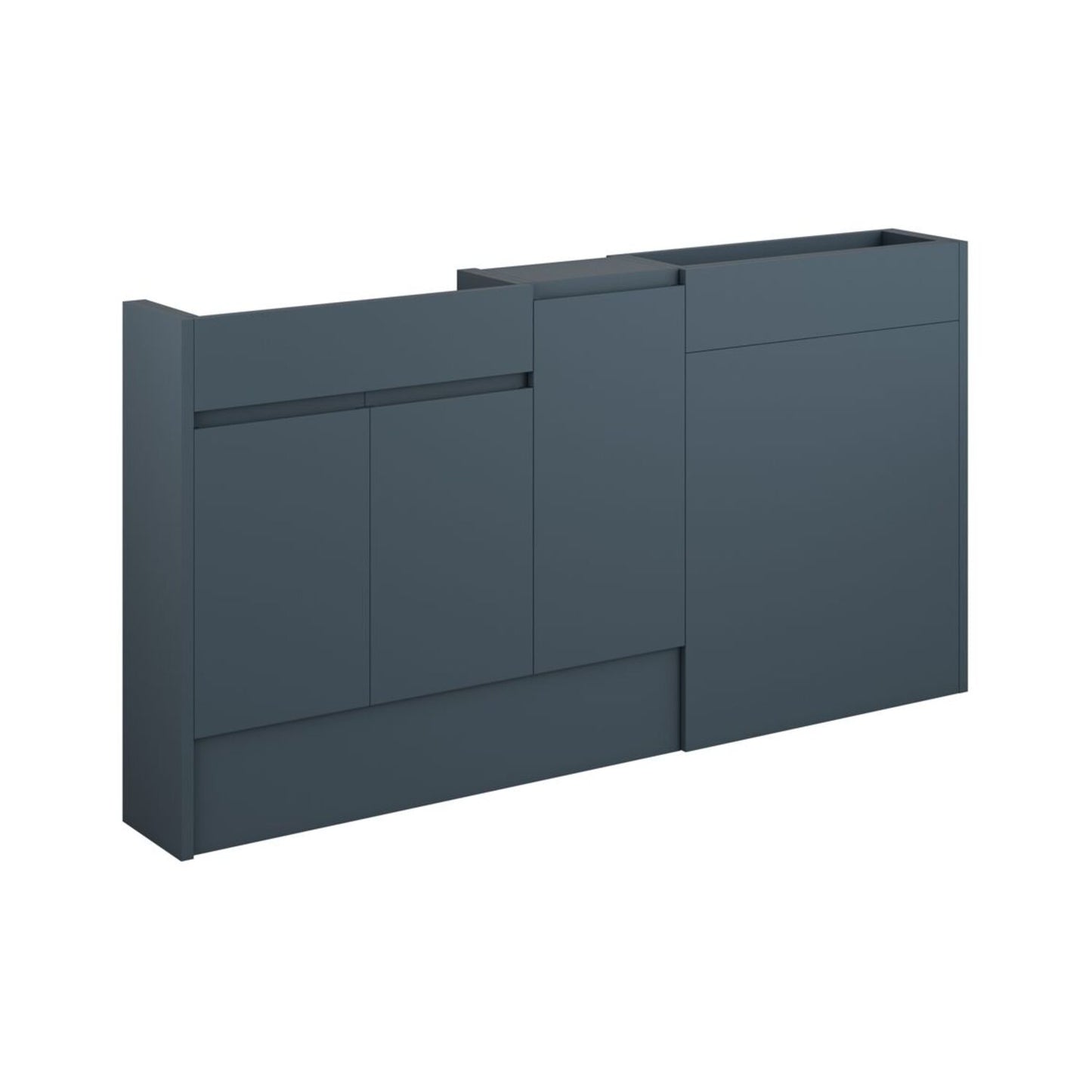 Evara 1536mm Slim Basin WC & 1 Door Unit Pack - Matt Arley Blue (Grey Cab)