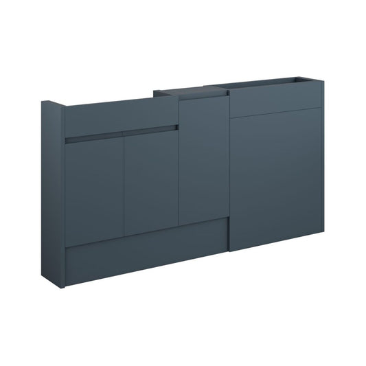 Evara 1536mm Slim Basin WC & 1 Door Unit Pack - Matt Arley Blue (Oak Cab)