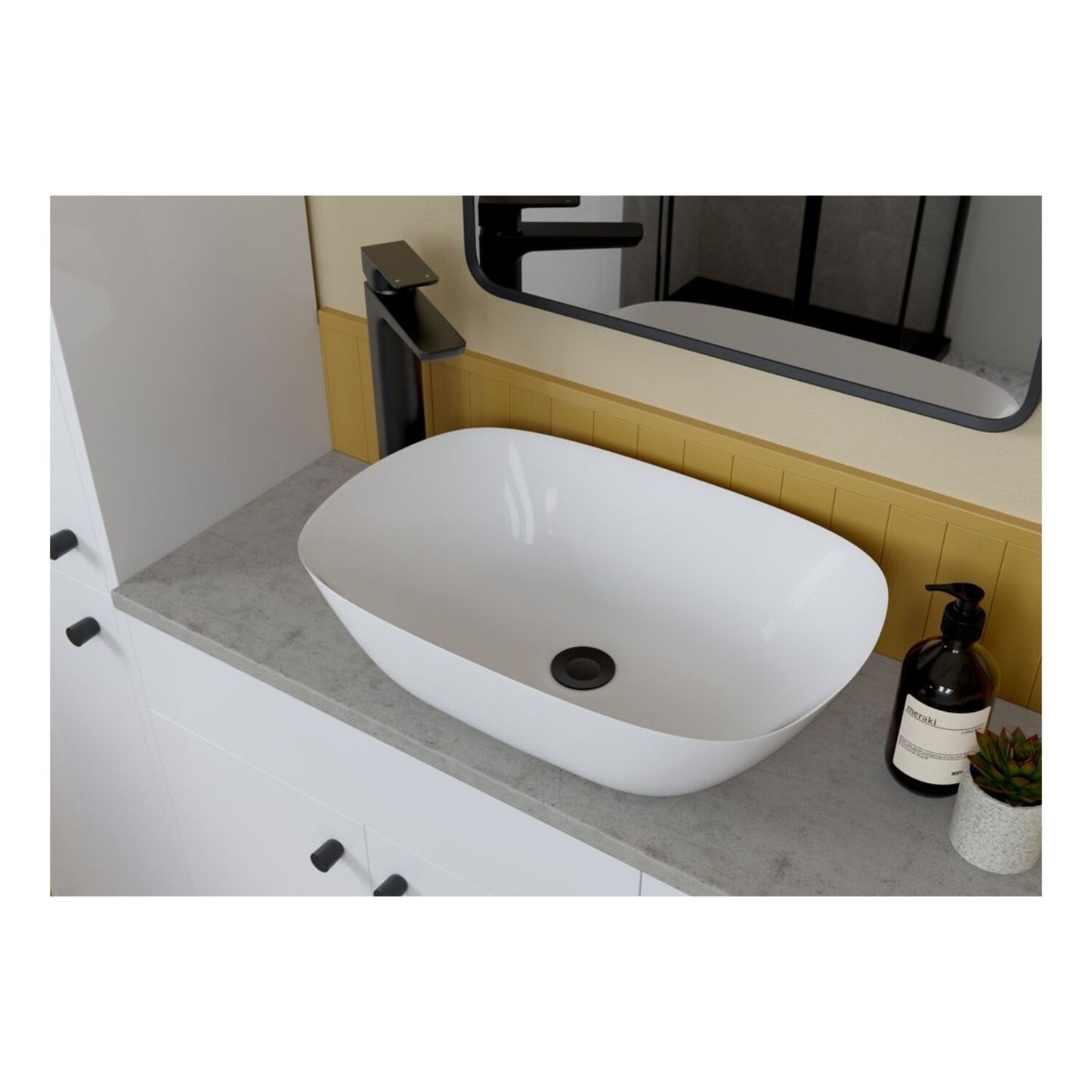 Junari 500mm Slim Basin Unit - White Gloss (Oak Cab)