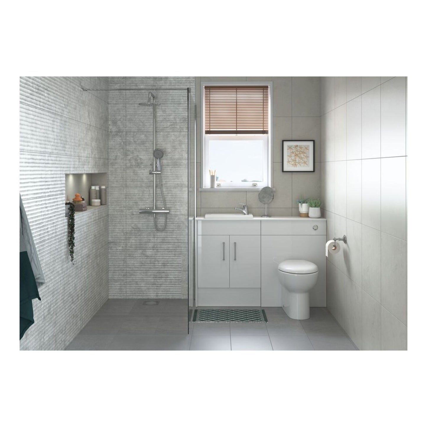 Junari 500mm Slim Basin Unit - White Gloss (Oak Cab)