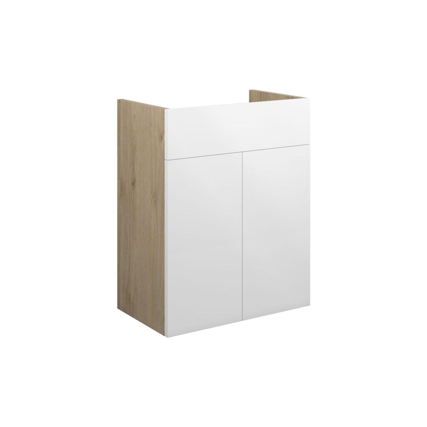 Junari 500mm Standard Basin Unit - White Gloss (Oak Cab)