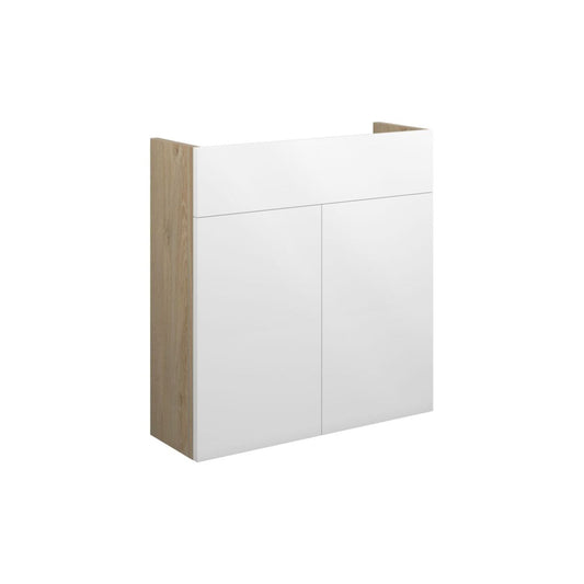Junari 600mm Slim Basin Unit - White Gloss (Oak Cab)