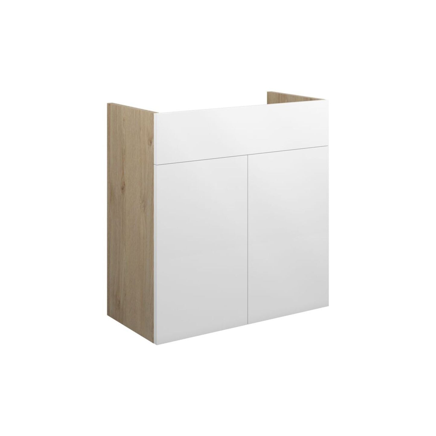 Junari 600mm Standard Basin Unit - White Gloss (Oak Cab)