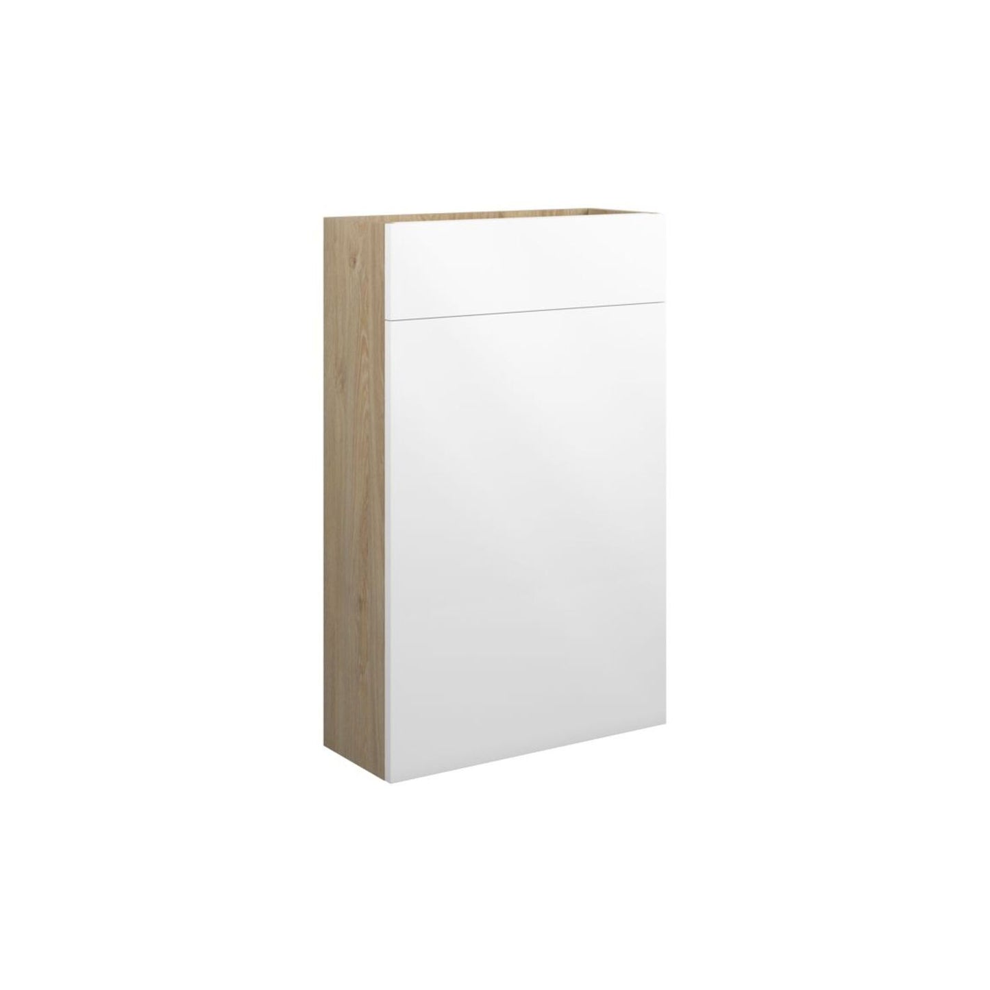 Junari 500mm Slim WC Unit - White Gloss (Oak Cab)